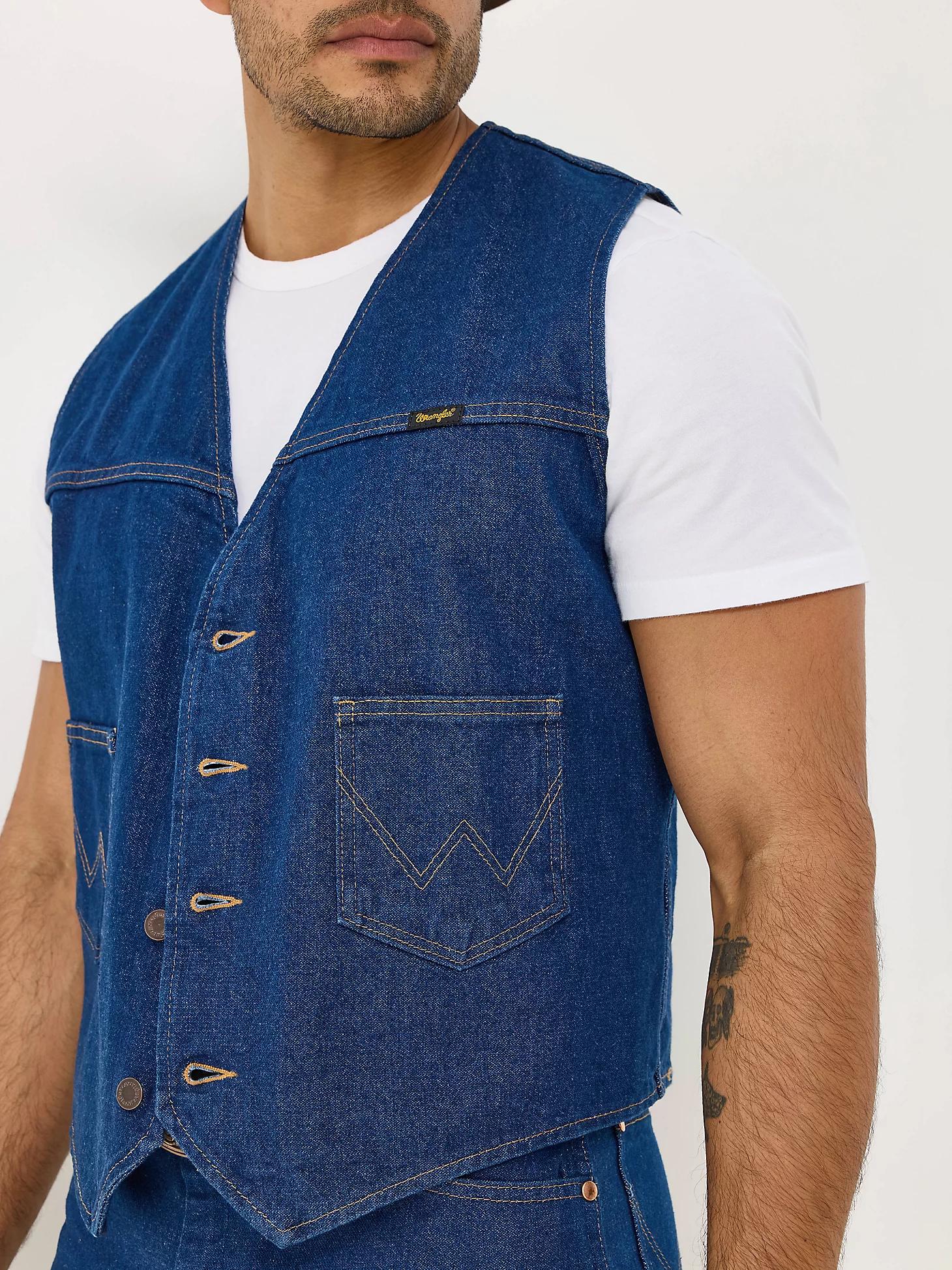 Wrangler® Unlined Denim Vest | Men's JACKETS & OUTERWEAR | Wrangler® Product Image