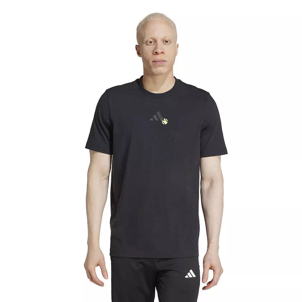 Men's adidas Tennis Jeu Sportswear T-Shirt, Size: Large, Black Product Image