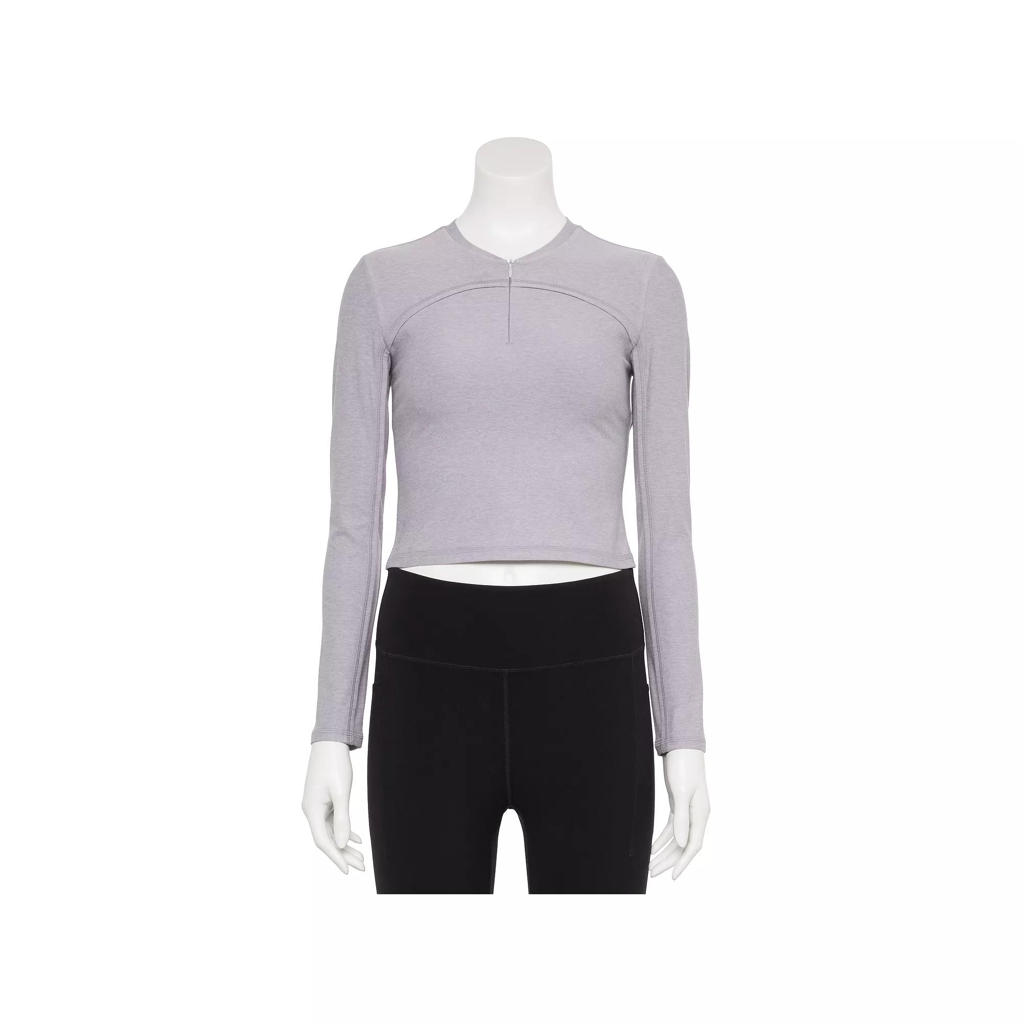 Women's FLX Brushed Performance Cropped Quarter Zip, Size: Large, Litho Purple Product Image