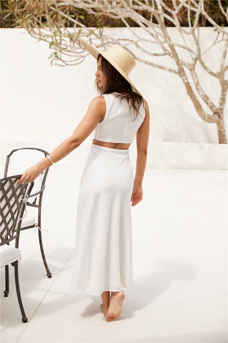 Fluttering Hearts Maxi Dress White Product Image
