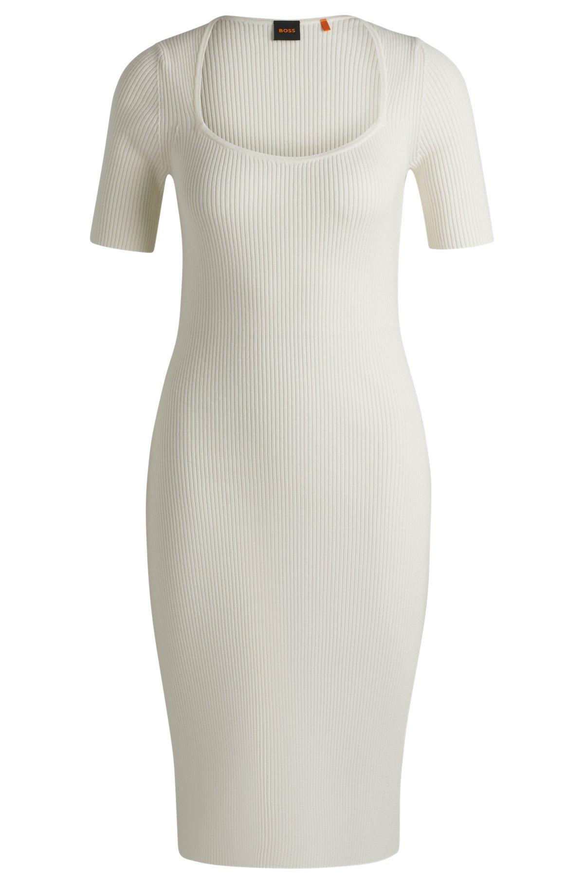 Slim-fit dress in ribbed stretch fabric Product Image