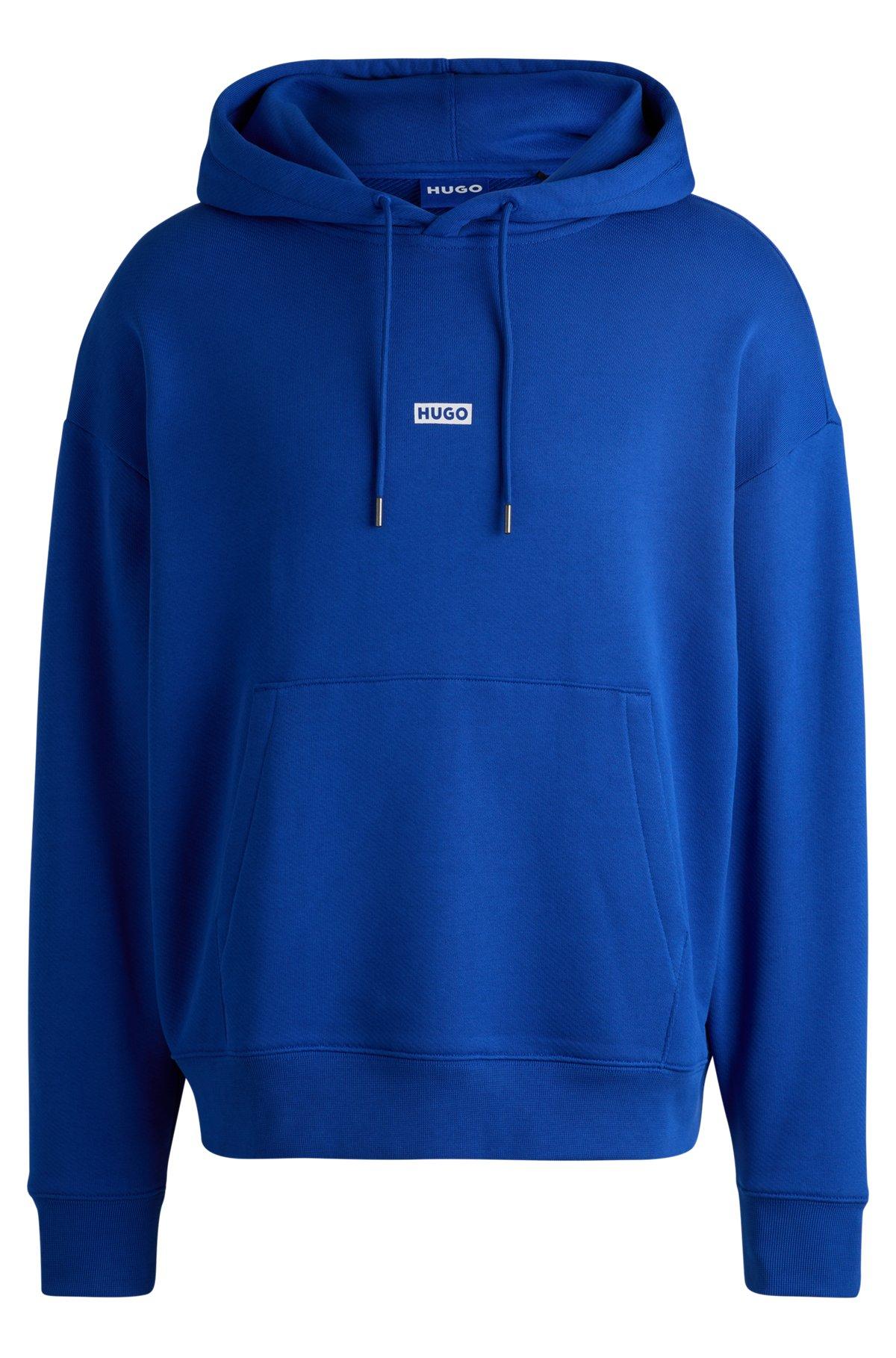 Cotton-terry loose-fit hoodie with logo details Product Image