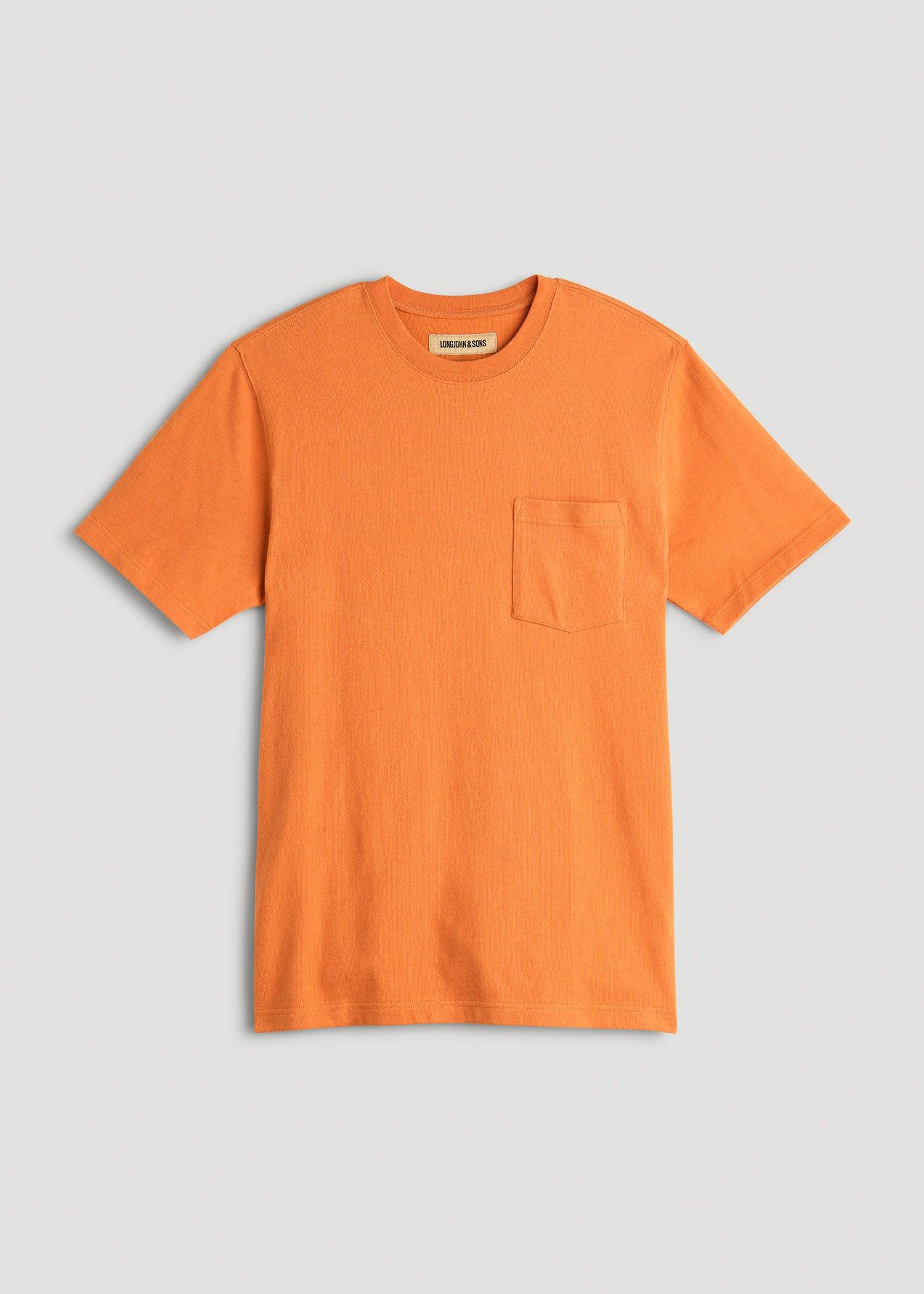 LJ&S Workwear Pocket T-Shirt for Tall Men in Marmalade Male Product Image