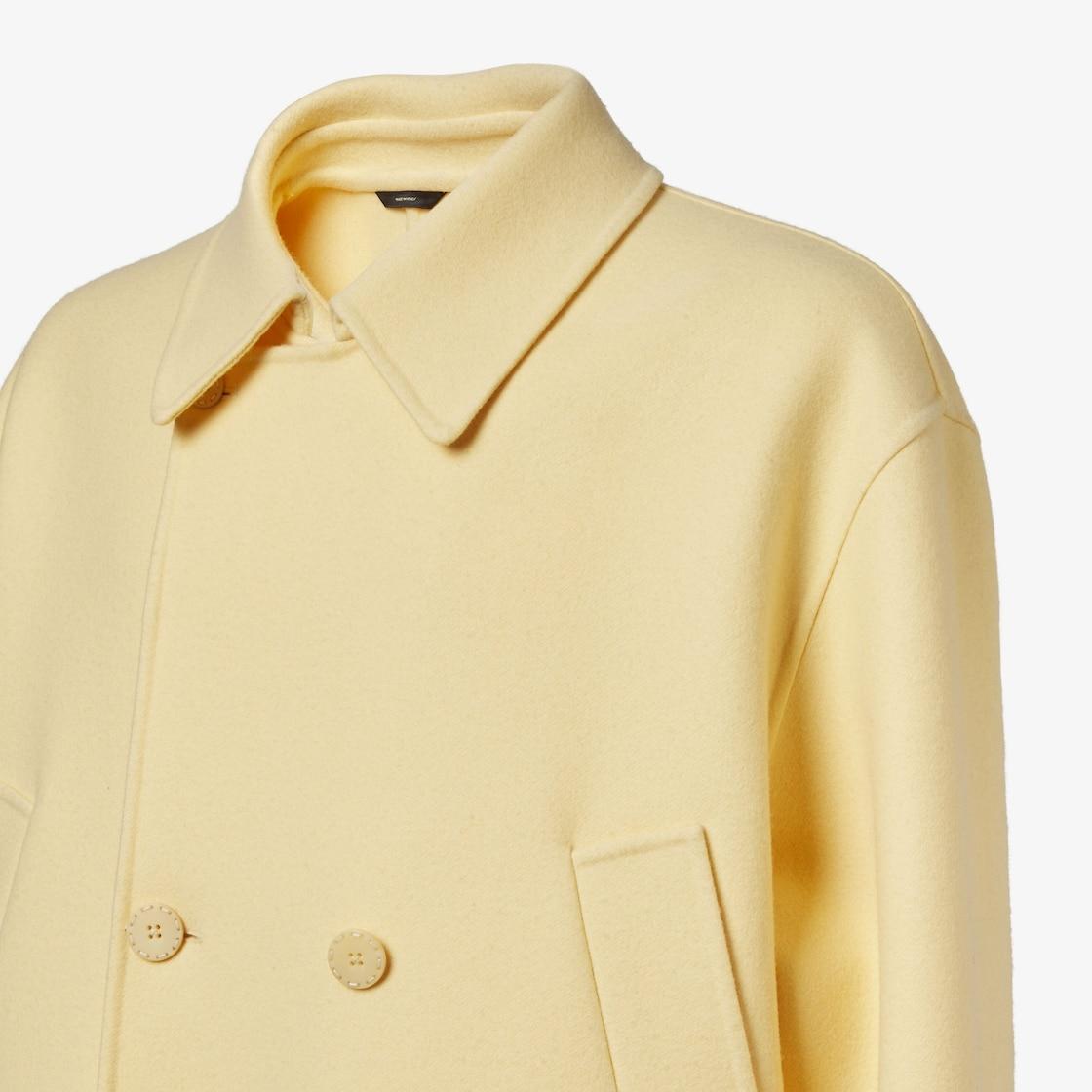 CoatLight yellow wool pea coat Product Image