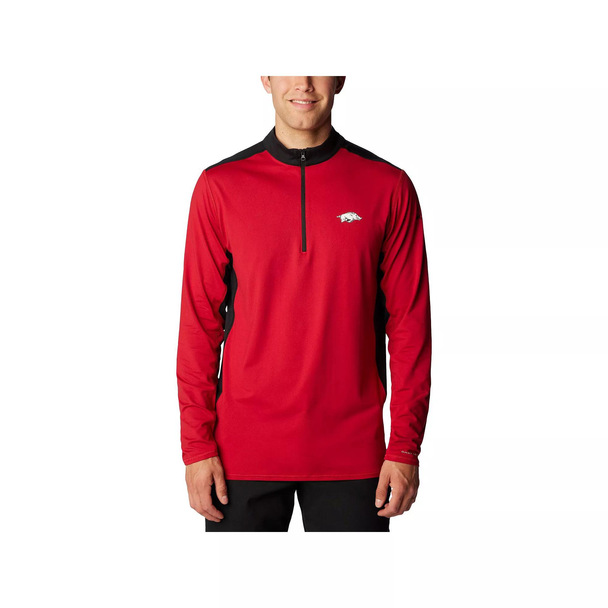 Men's Columbia Cardinal Arkansas Razorbacks Tech Trail™ Omni-Shade Quarter-Zip Top,  Product Image