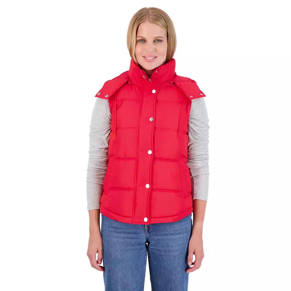 Juniors' Sebby Hooded Water-Resistant Puffer Vest, Women's,  Product Image