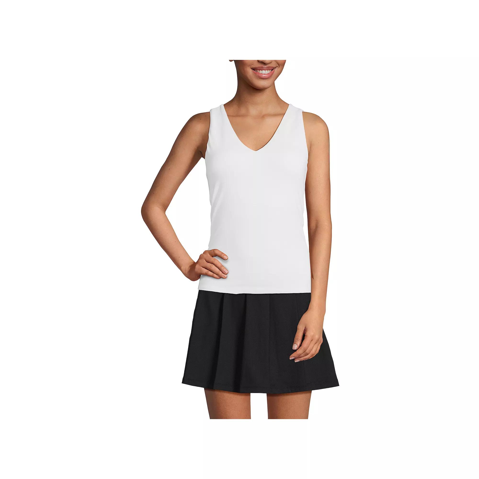 Women's Lands' End Fitted V-Neck Tank Top,  Product Image