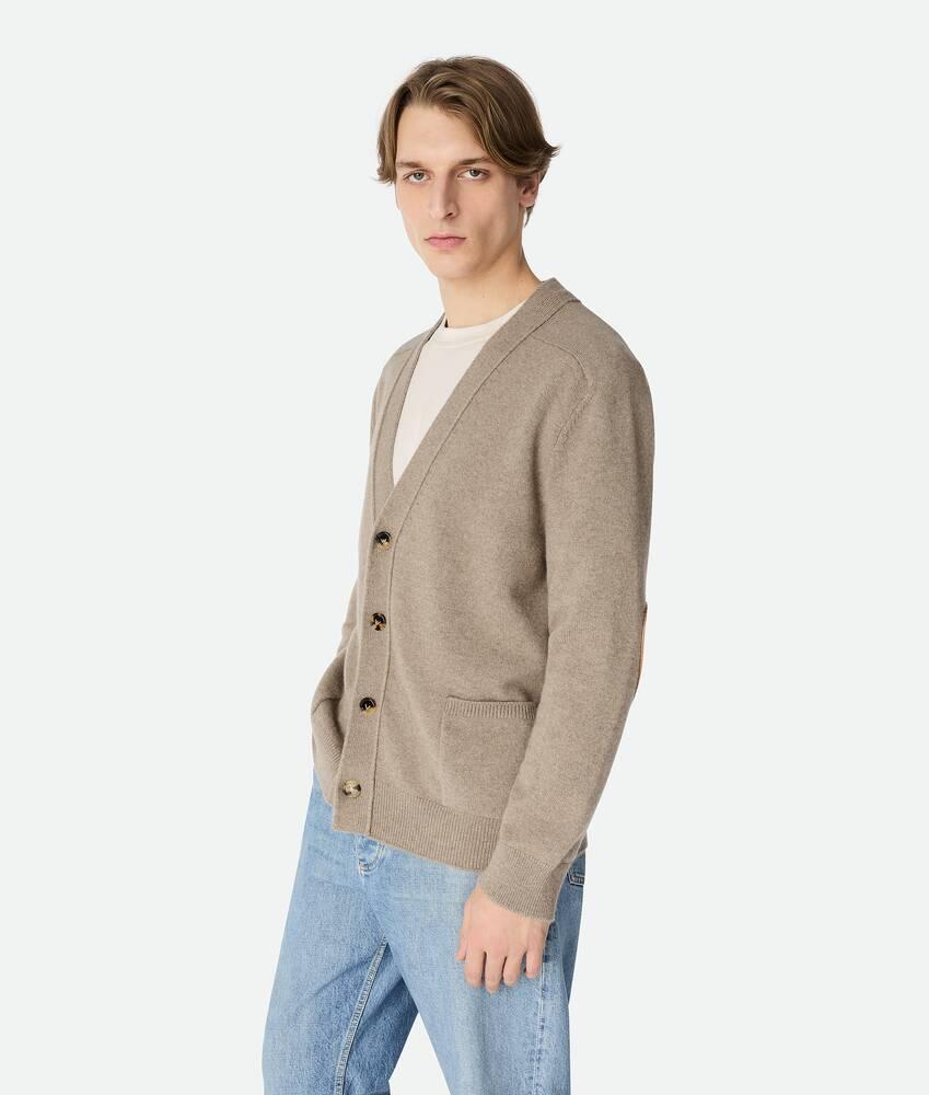 Men's Cashmere Cardigan in Beige Product Image