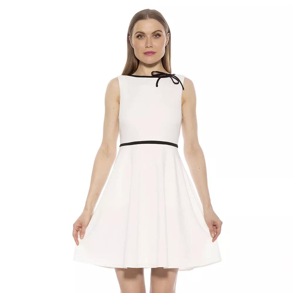 Women's ALEXIA ADMOR Ida Crewneck Fit And Flare Dress,  Product Image