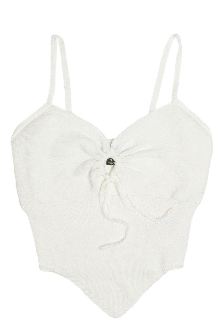 White Knit Hanky Hem Cami Product Image