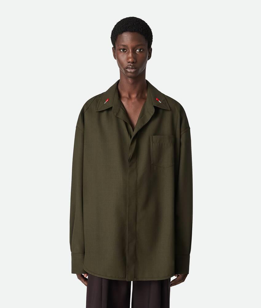 Men's Light Wool Shirt in Dark forest Product Image