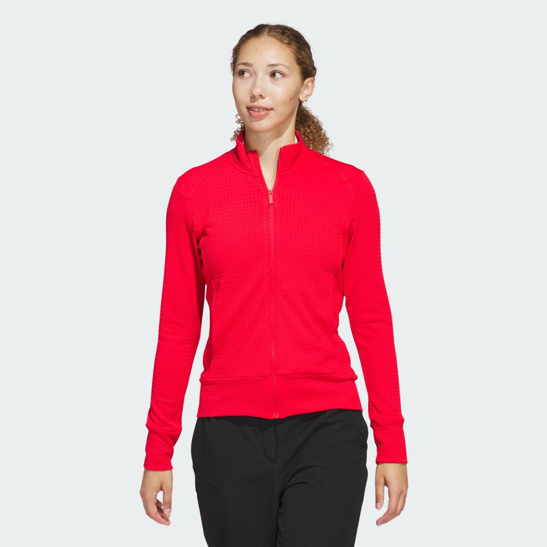 adidas Womens Ultimate365 Textured Jacket Pure Ruby XL Womens Product Image