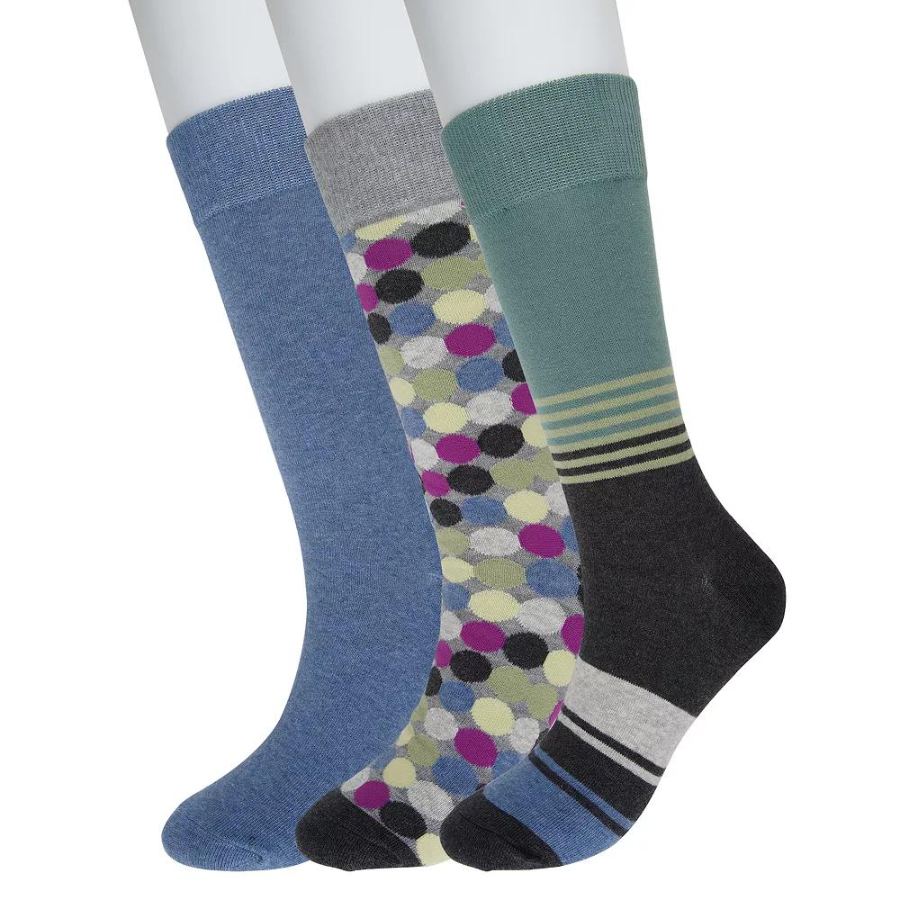 Men's Sonoma Goods For Life® 3-pack Patterned Dress Socks, Black Dot Team Product Image