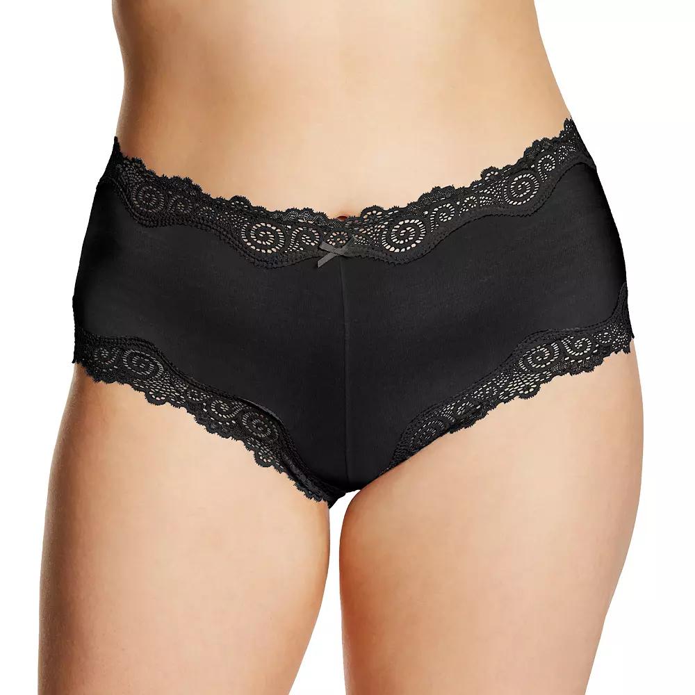 Maidenform Scalloped Lace Trim Cheeky Hipster Underwear 40837, Women's, Black Swirl Product Image