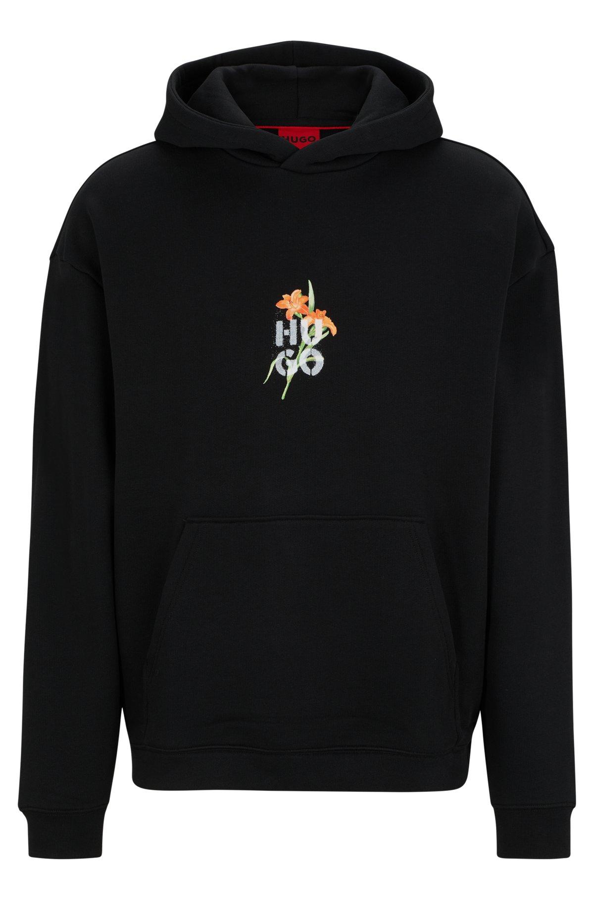 Oversize-fit hoodie with floral artwork Product Image