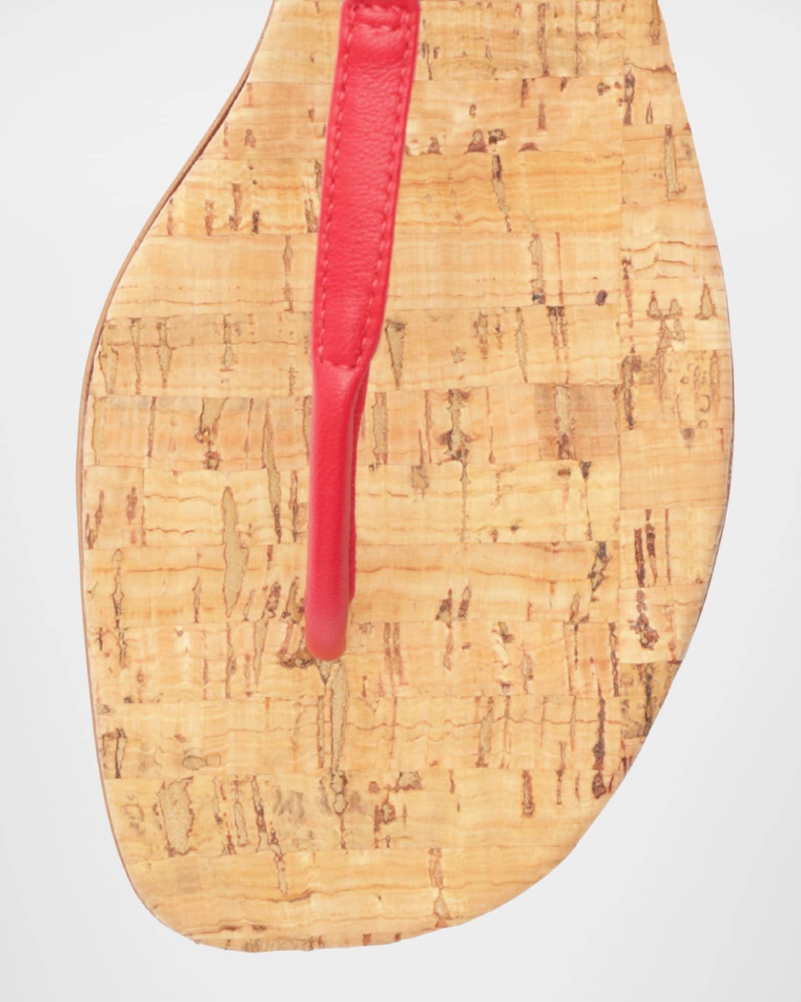 Elsha Leather T-Strap Flat Sandals Product Image