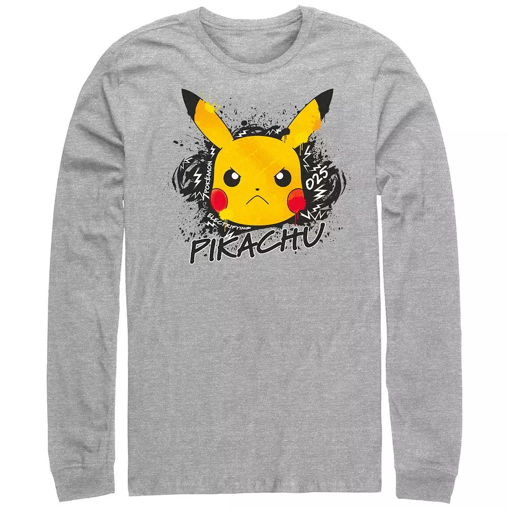 Men's Pokemon Angry Pikachu Electrifying Graffiti Graphic Tee,  Product Image