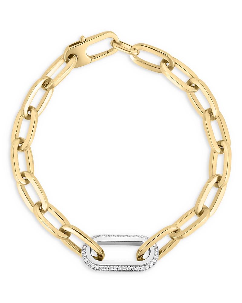 Womens 18K Yellow Gold & 0.78 TCW Diamond Paper Clip Chain Bracelet Product Image