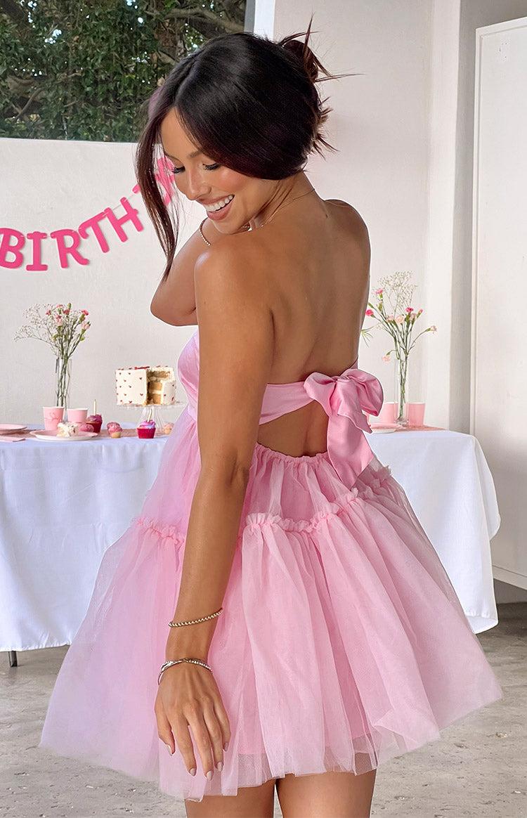 Abigail Pink Strapless Mini Dress Baby Product Image