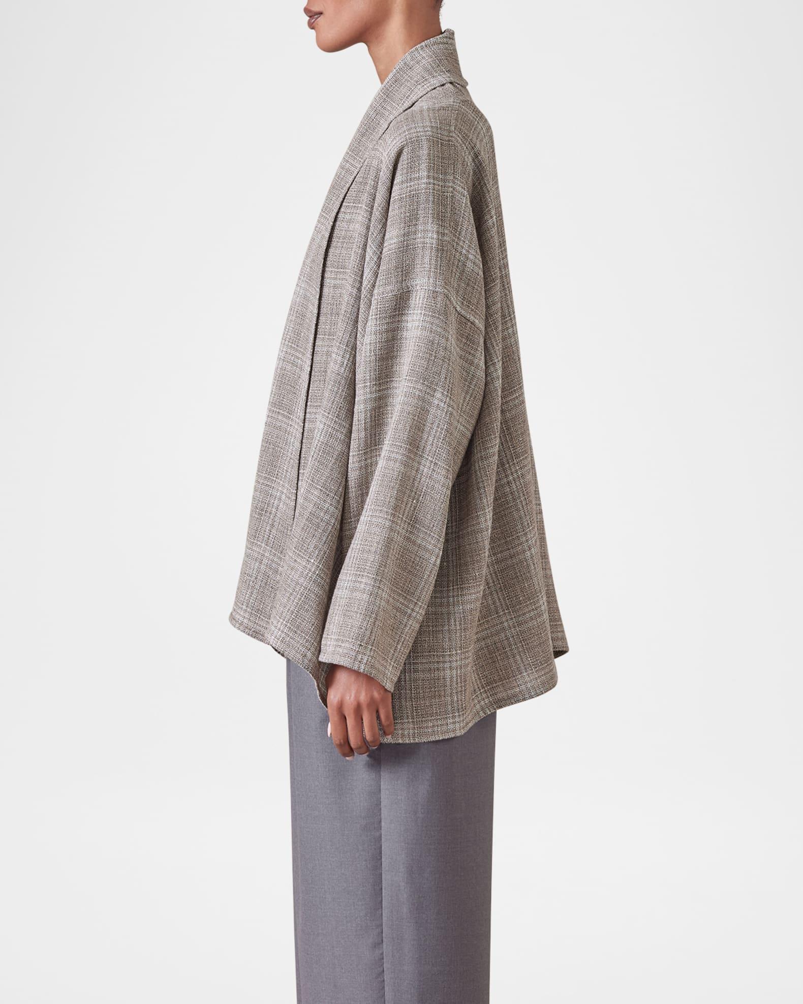 Wide A-Line Scrunch Shawl-Collar Jacket (Mid Plus Length) Product Image