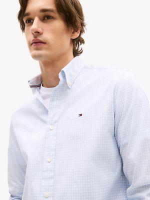 Regular Fit Gingham Stretch Poplin Shirt Product Image