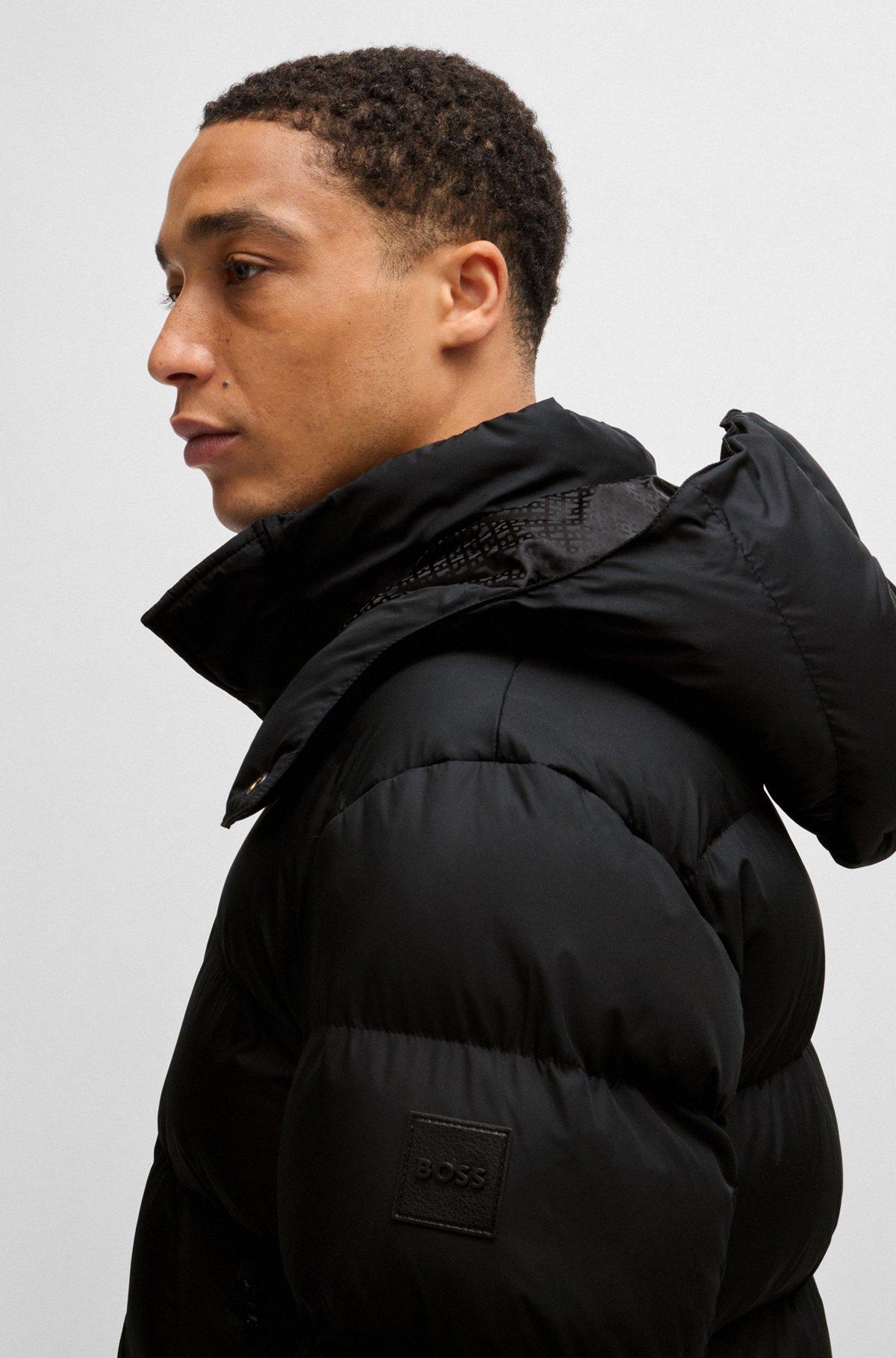 Water-repellent puffer jacket with detachable hood Product Image