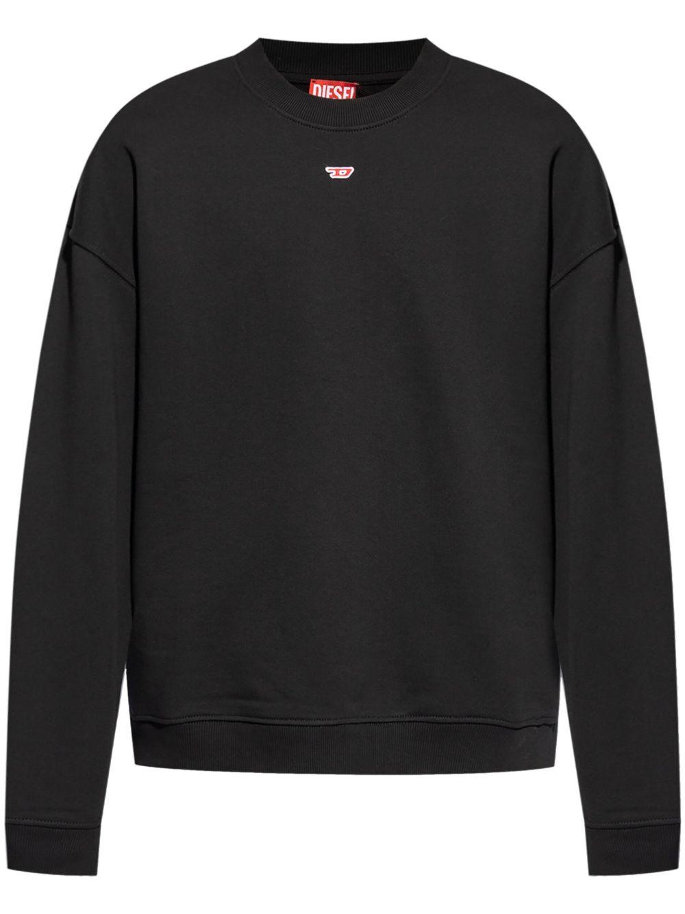 AMI ALEXANDRE MATTIUSSI Ami Classic Black Sweater With Round Neckline And Emblem Detail Product Image