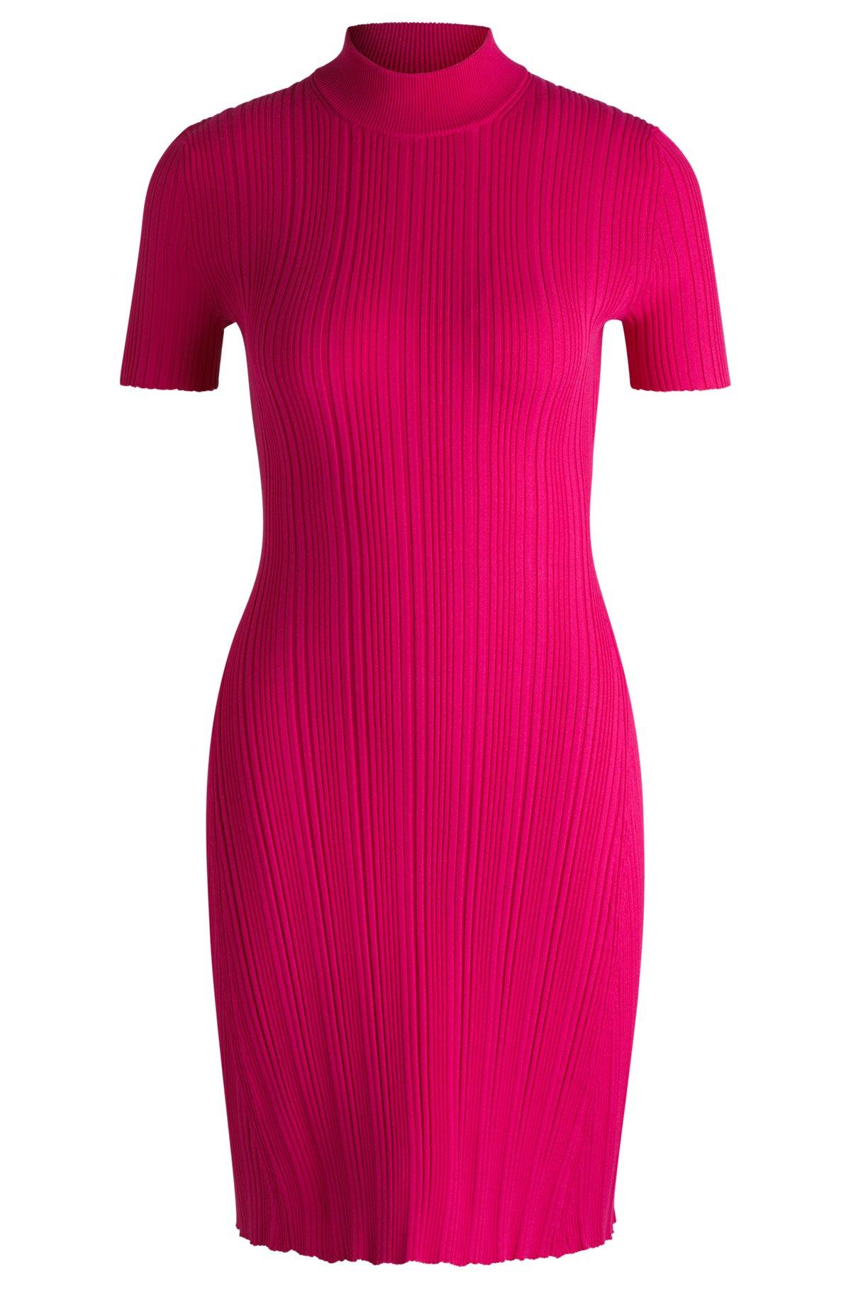 Slim-fit dress in irregular-rib crepe Product Image