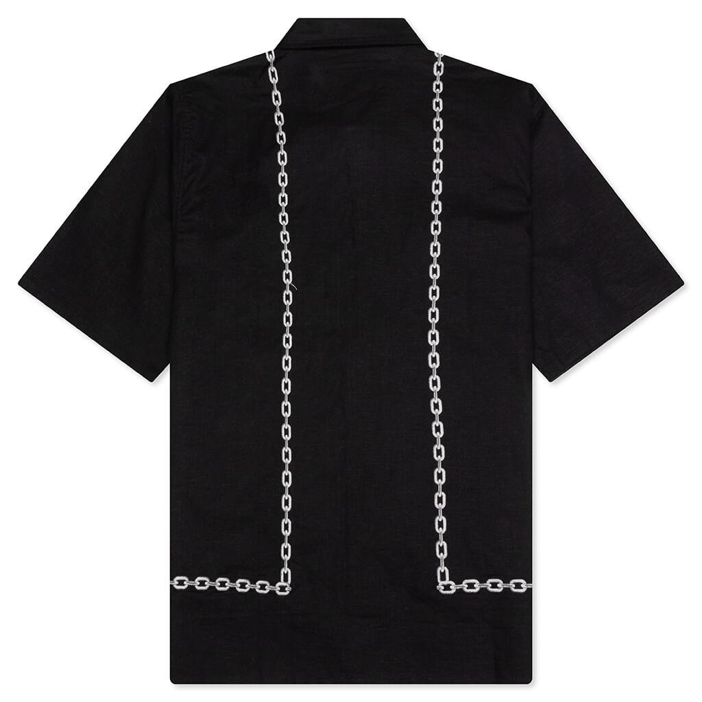 Chain Button Up Shirt - Black Male Product Image