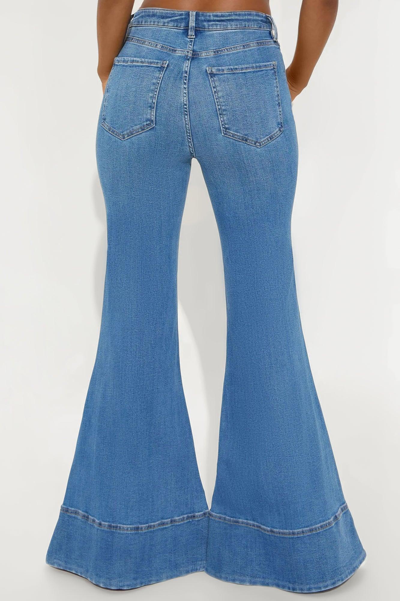 Keep It Real Extreme Flare Jeans - Medium Wash Female Product Image