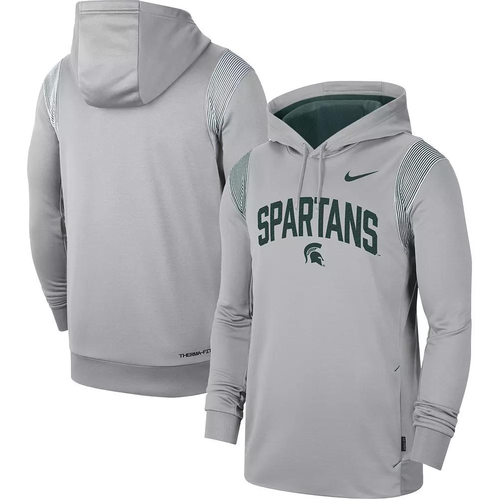 Men's Nike Gray Michigan State Spartans 2022 Game Day Sideline Performance Pullover Hoodie, Size: 2XL, Grey Product Image