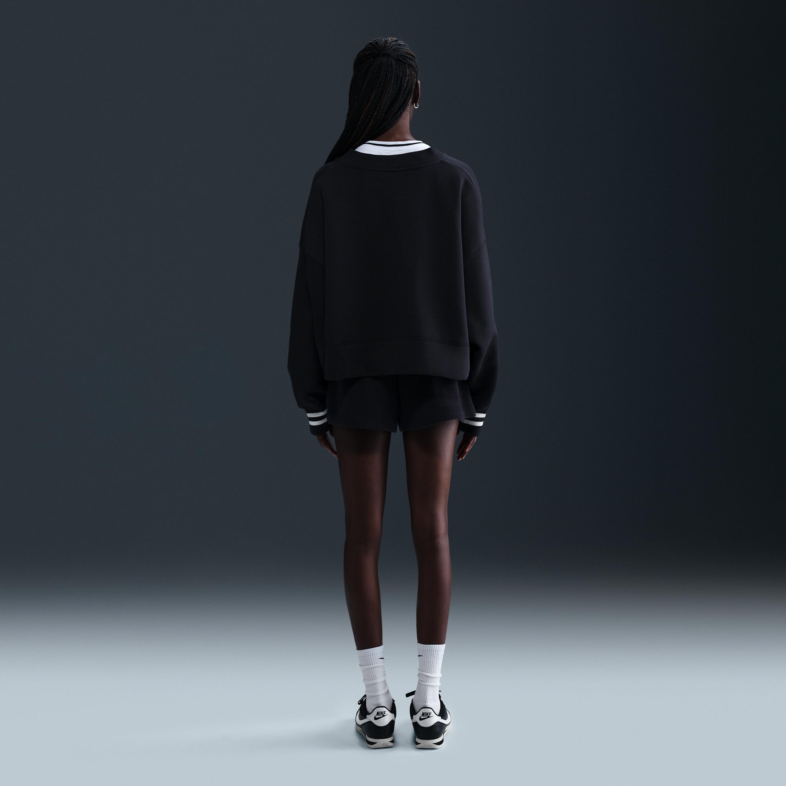 Nike Womens Nike NSW Phoenix Fleece OOS Graphic Cardigan - Womens Black Product Image