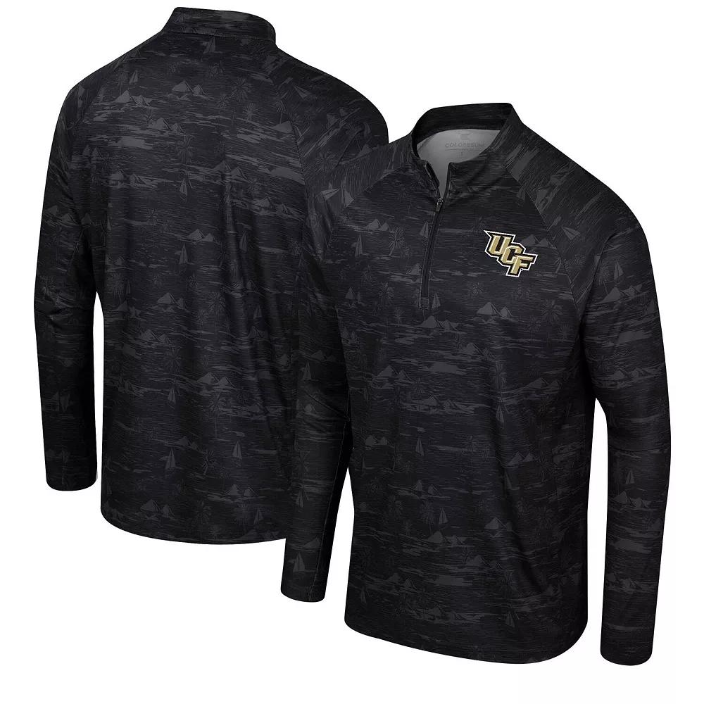 Men's Colosseum Black Iowa Hawkeyes Carson Raglan Quarter-Zip Jacket,  Product Image