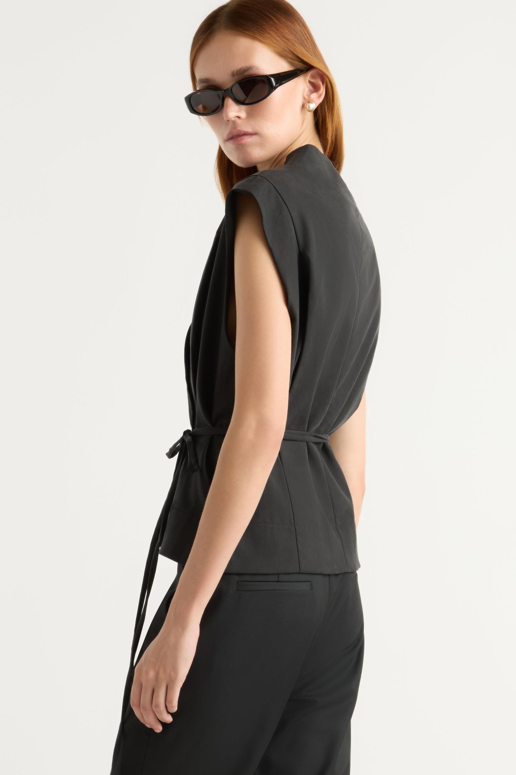 Leandra Tencel-Blend Wrap Vest Product Image