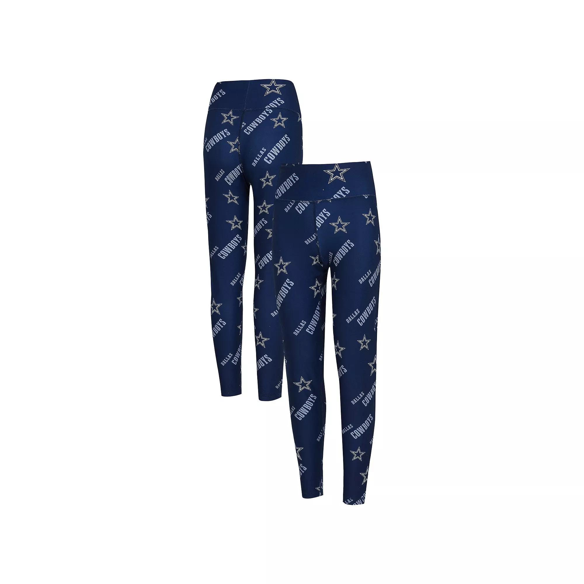 Women's Concepts Sport Navy Dallas Cowboys Breakthrough Allover Print Knit Leggings,  Product Image