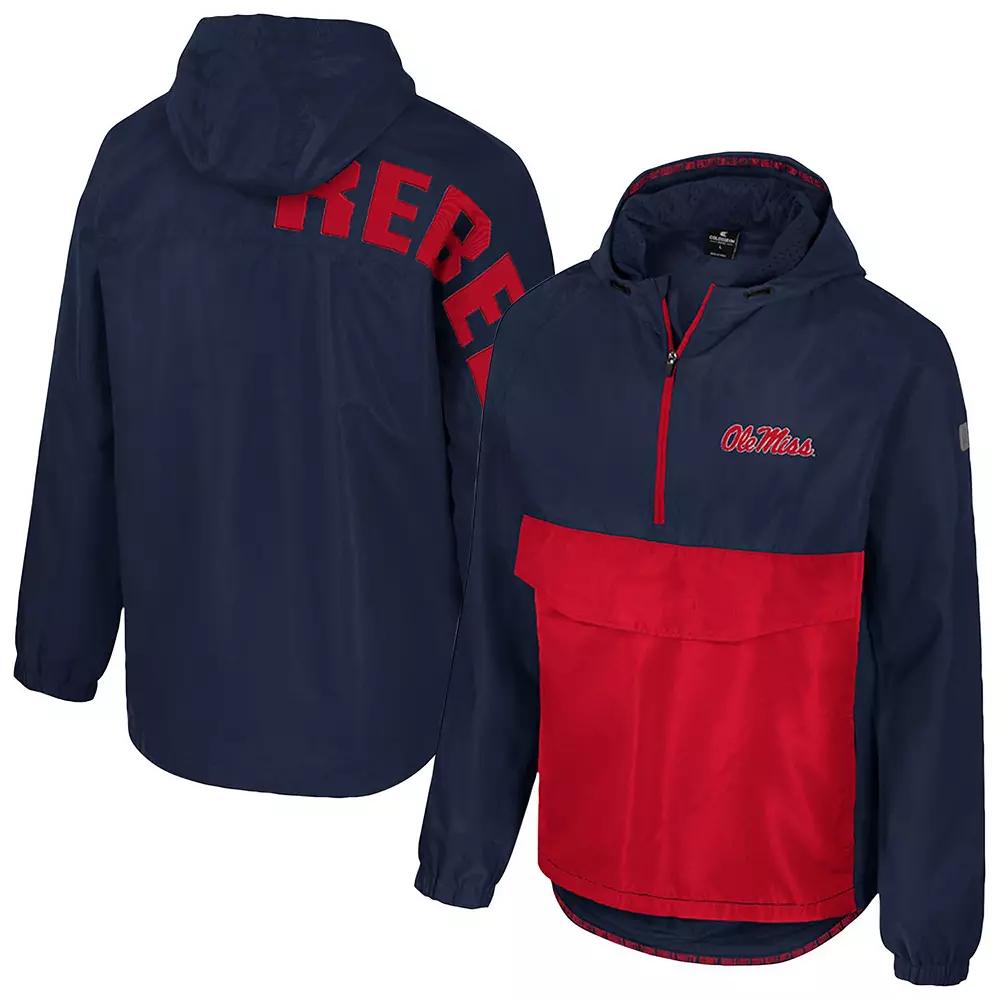 Men's Colosseum Navy Ole Miss Rebels Reloaded Anorak Half-Zip Jacket,  Product Image