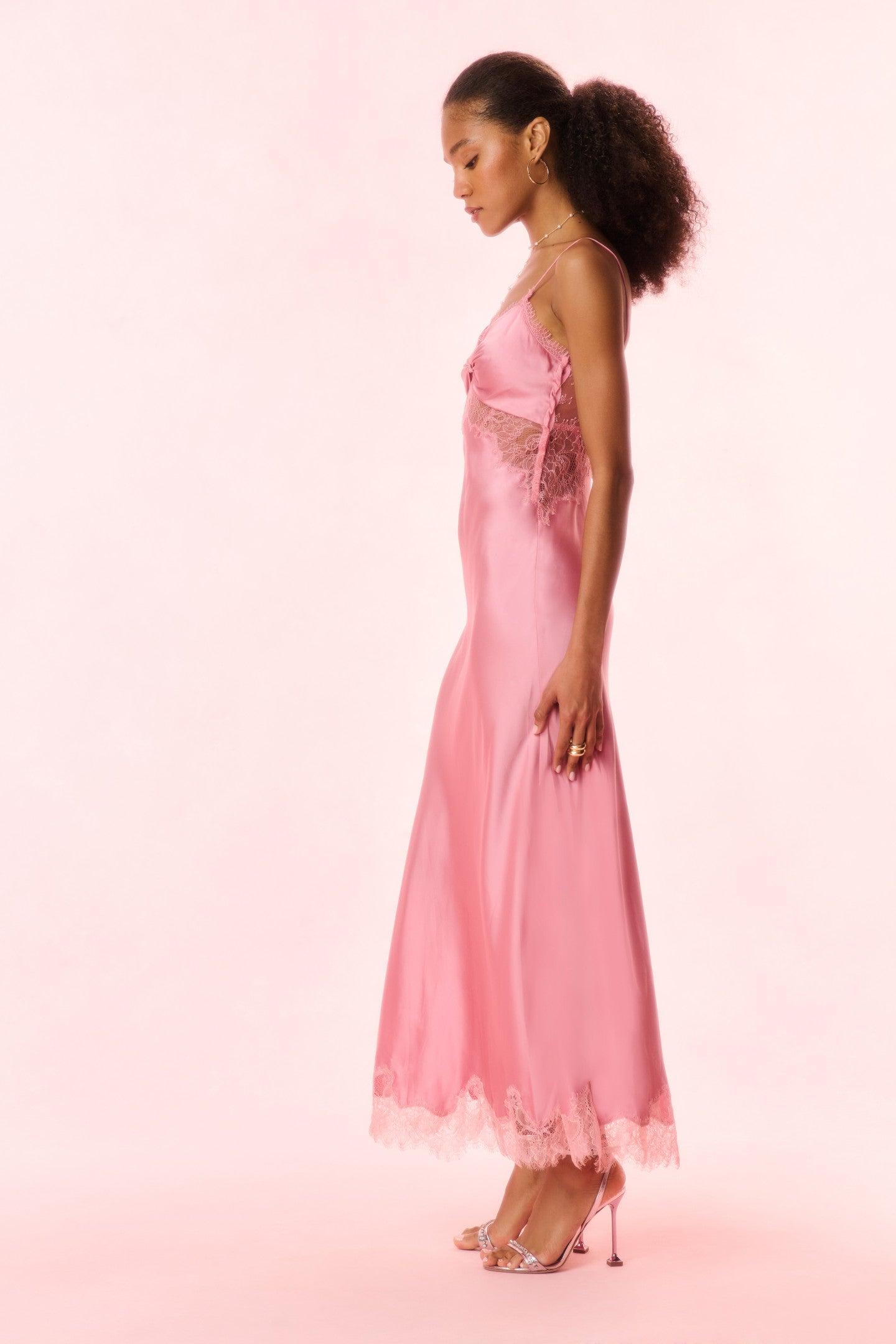 Orianna Silk-Blend Maxi Slip Dress Product Image