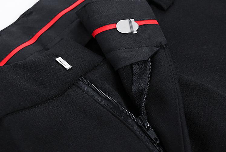 RT No. 3202 BLACK WIDE STRAIGHT PANTS Product Image