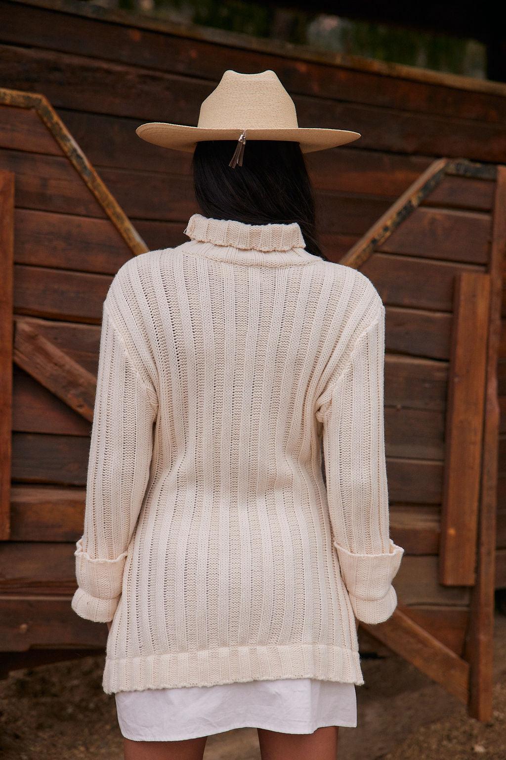 Allison White Long Sleeve Knit Mini Dress Product Image