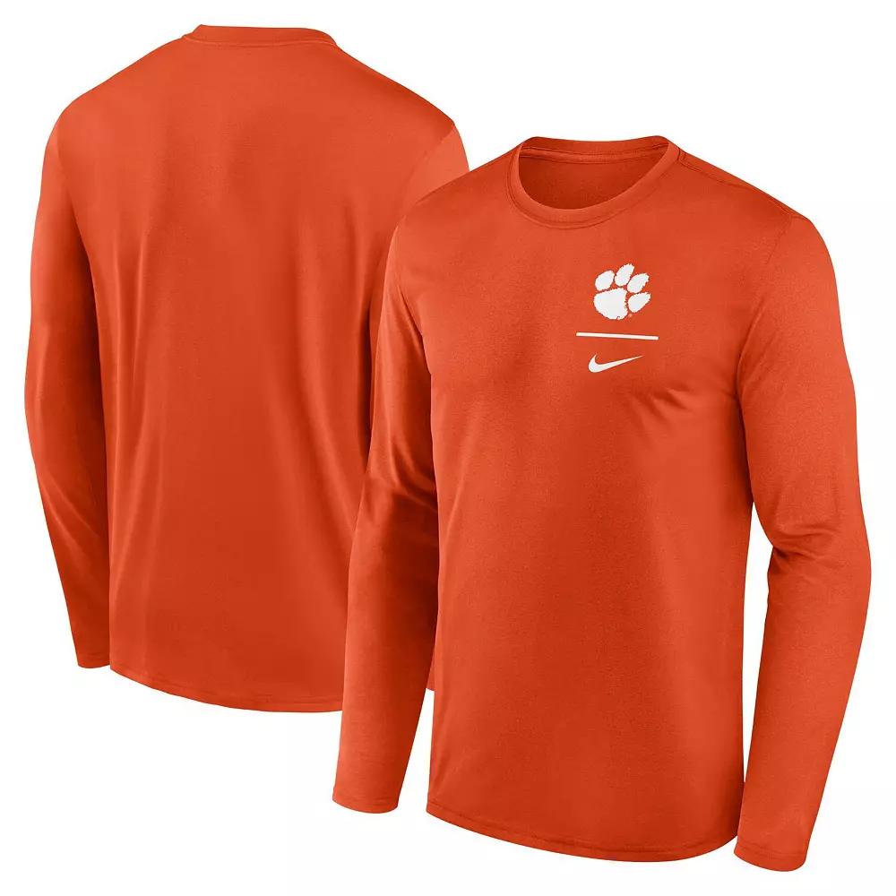 Men's Nike Orange Clemson Tigers Primary Stack Legend Long Sleeve T-Shirt,  Product Image