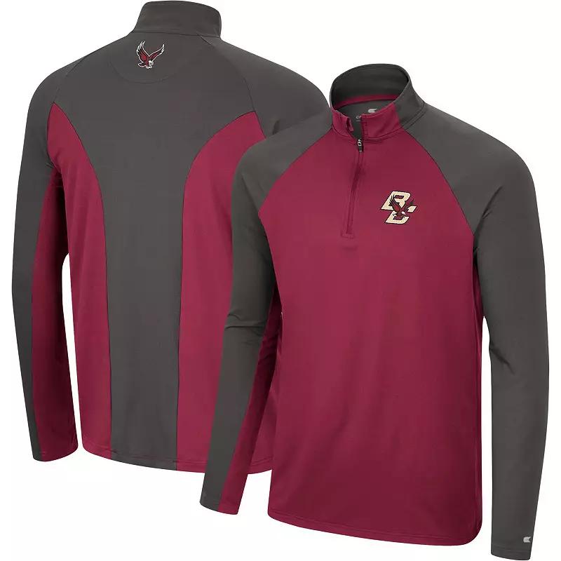 Men's Colosseum Cardinal/Charcoal Arkansas Razorbacks Two Yutes Raglan Quarter-Zip Windshirt, Size: Medium, Red Product Image