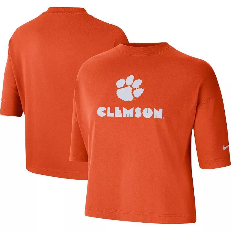 Womens Nike Clemson Tigers Crop Performance T-Shirt Product Image