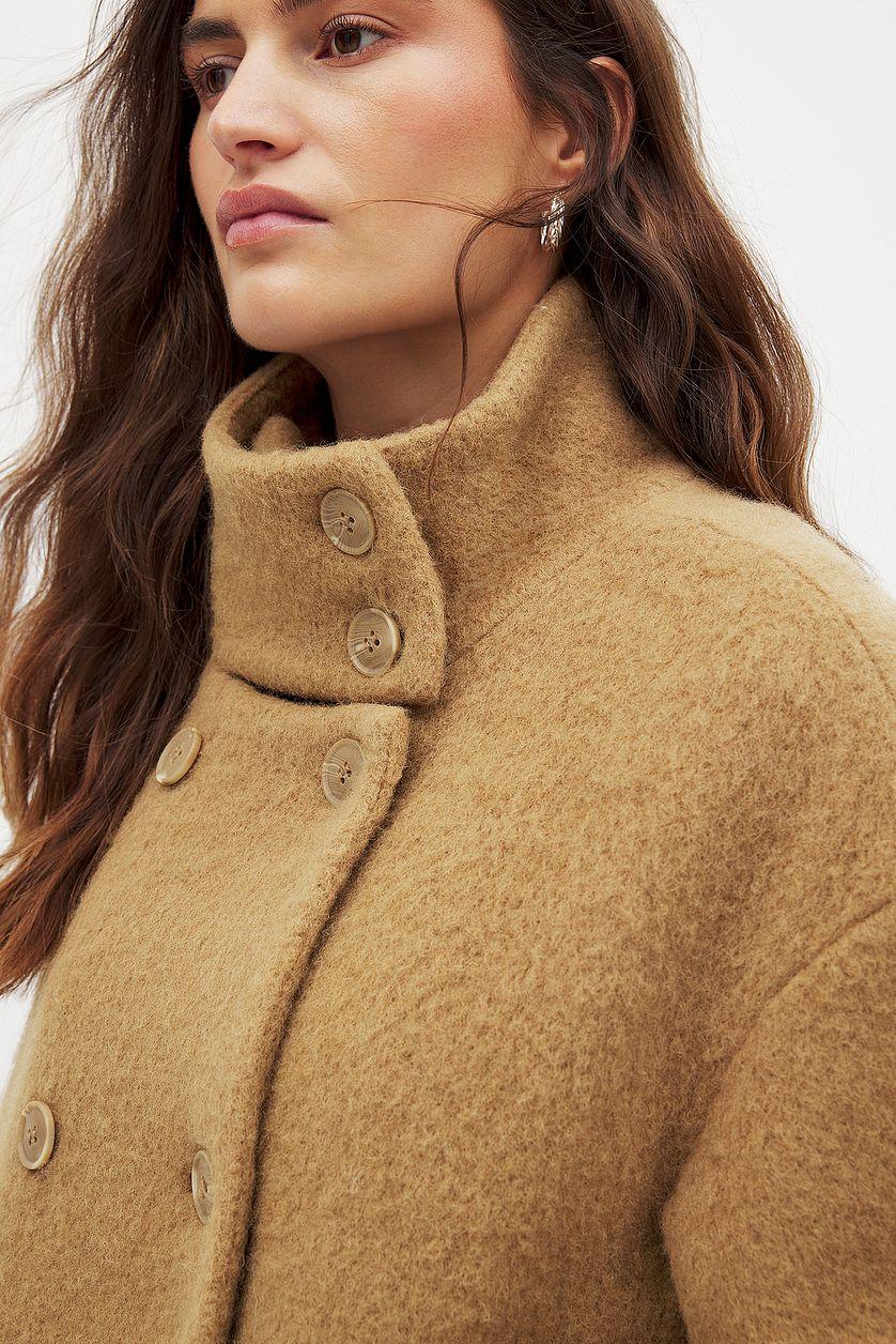 Fuzzy Wool Blend Coat Product Image