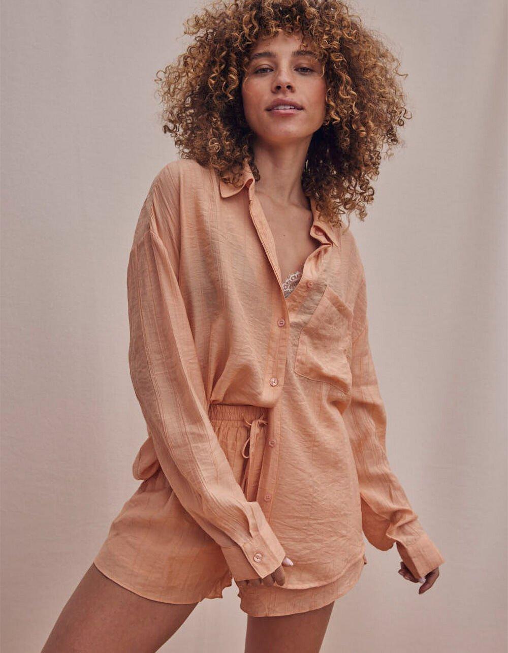 WEST OF MELROSE Textured Pull On Womens Shorts - PEACH Product Image