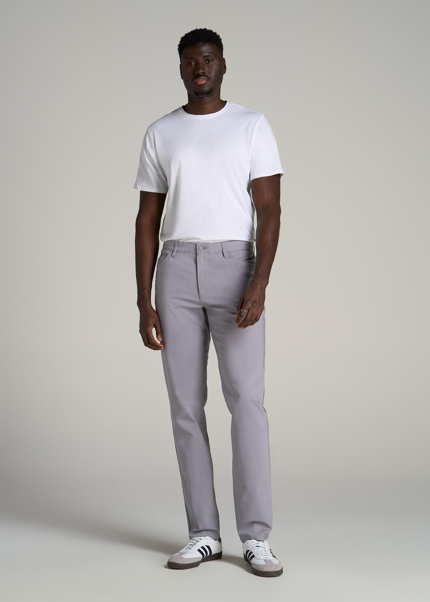 365 Stretch 5-Pocket TAPERED Pants for Tall Men in Pebble Grey Product Image