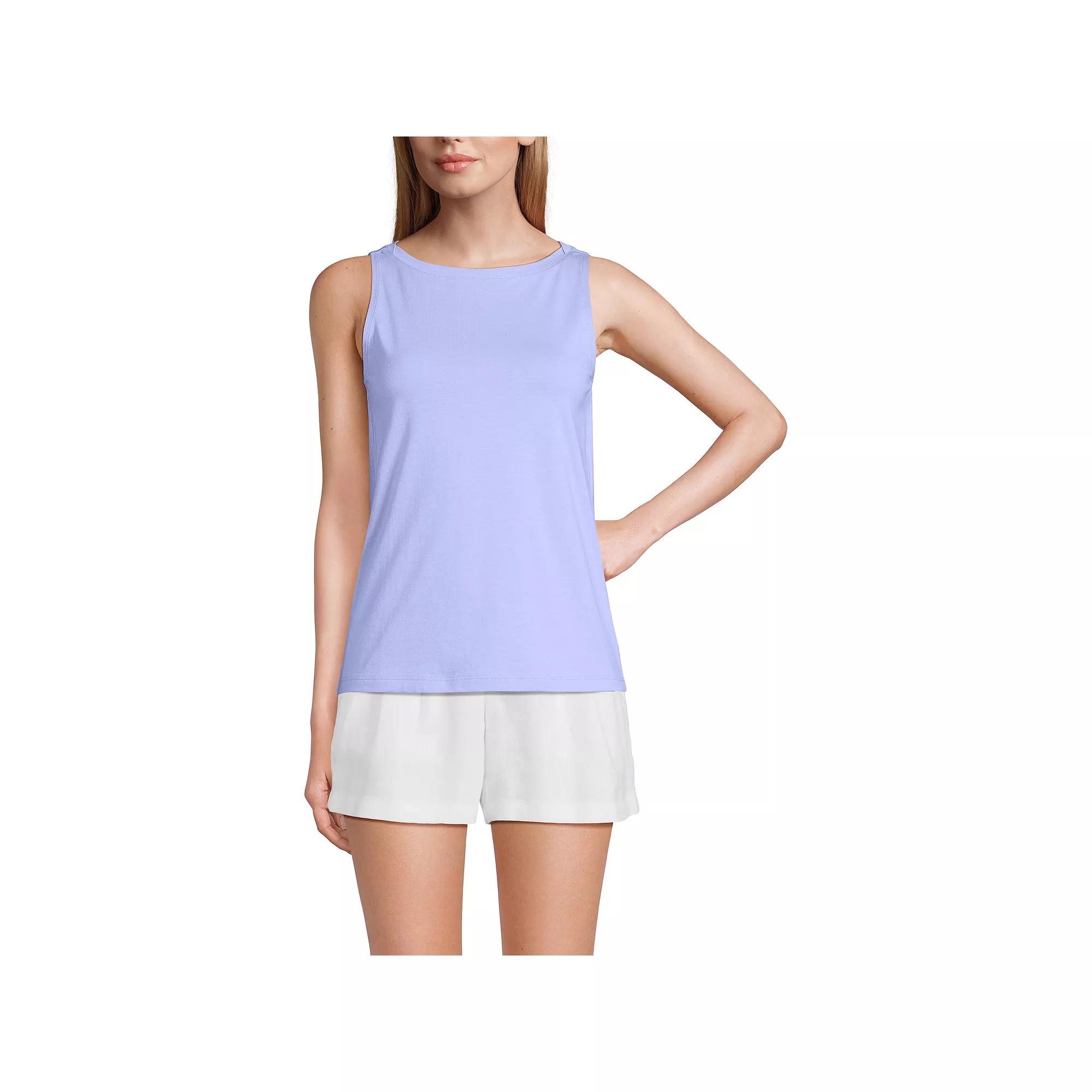 Women's Lands' End Supima Boatneck Cotton Tank Top,  Product Image