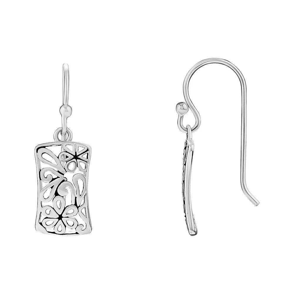 PRIMROSE Sterling Silver Filigree Floral Drop Earrings, Women's Product Image