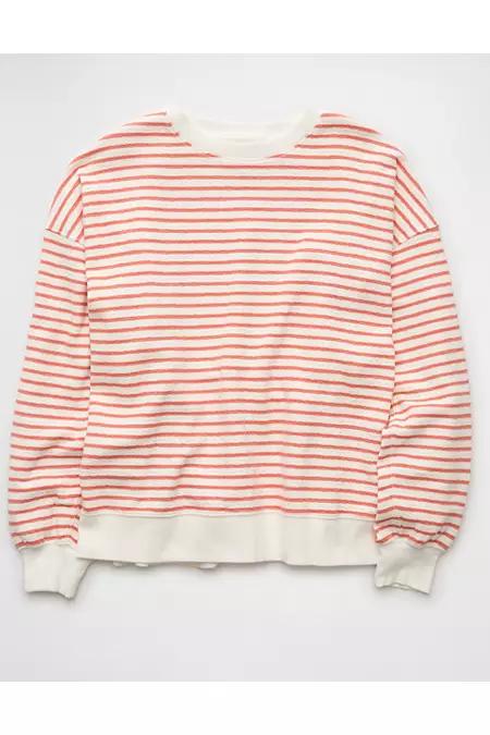 AE Oversized Striped Sweatshirt Women's Product Image