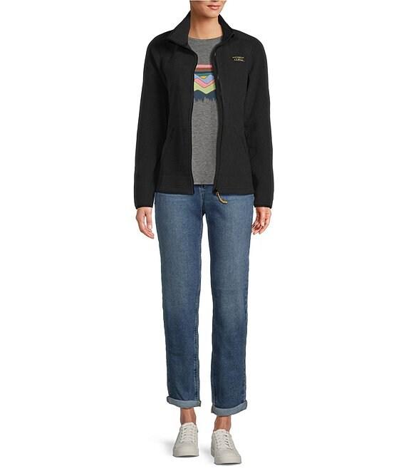 L.L.Bean Mountain Classic Stand Collar Long Sleeve Pocketed Fleece Knit Jacket Product Image