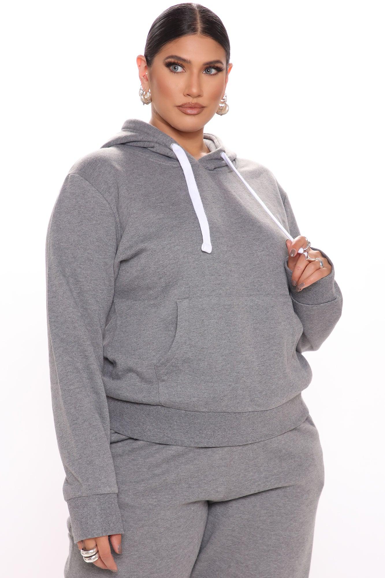 Relaxed Vibe Solid Hoodie - Heather Grey Product Image